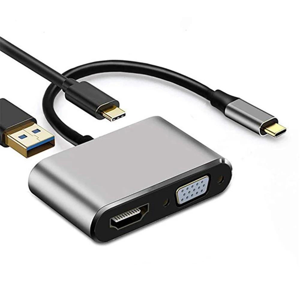 4 in 1 USB 3.0  VGA Ʈ , PD  4 Ʈ, HDMI ȣȯ 4K Ʈ CŸ ø ŷ ̼